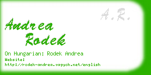 andrea rodek business card